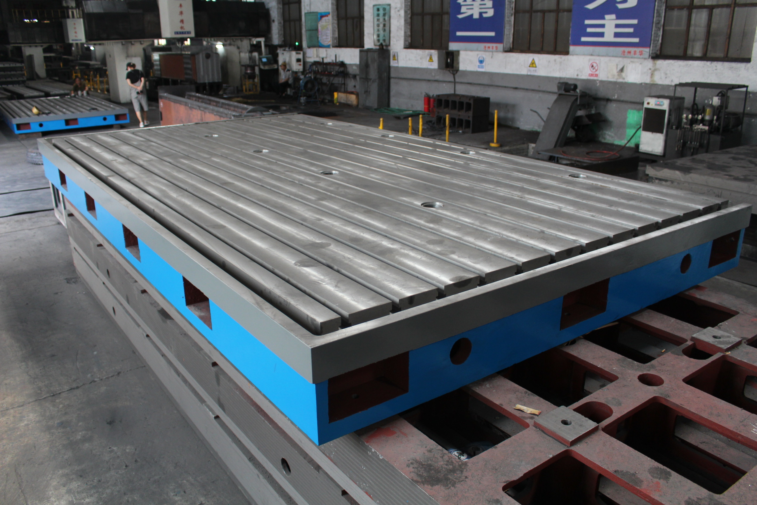 Cast Iron T Slotted Motor Test Bed Hand Scrap Surface
